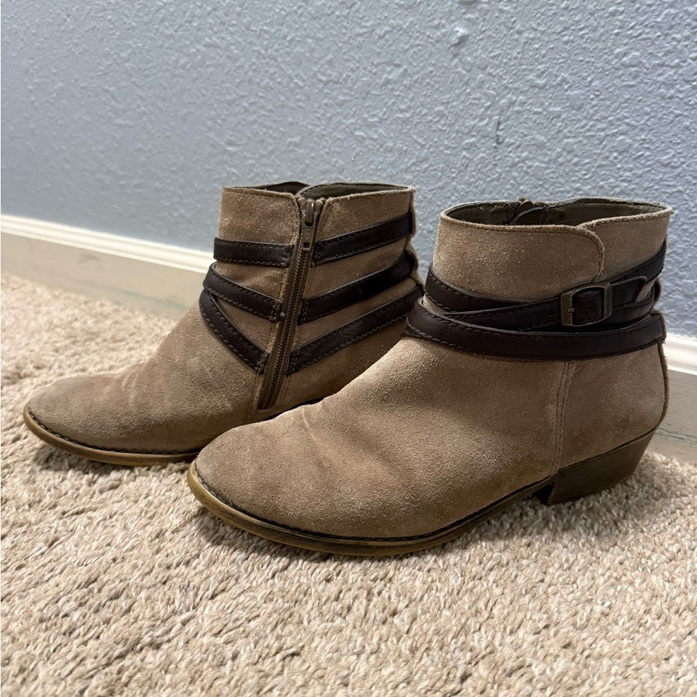 Suede/ Leather Ankle Boots